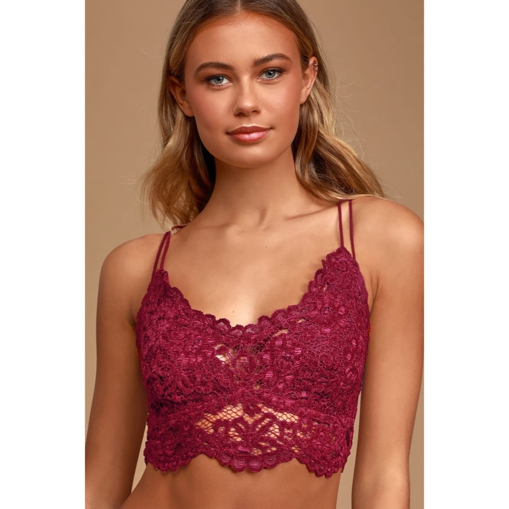 Free People Celine Bralette in Mulberry